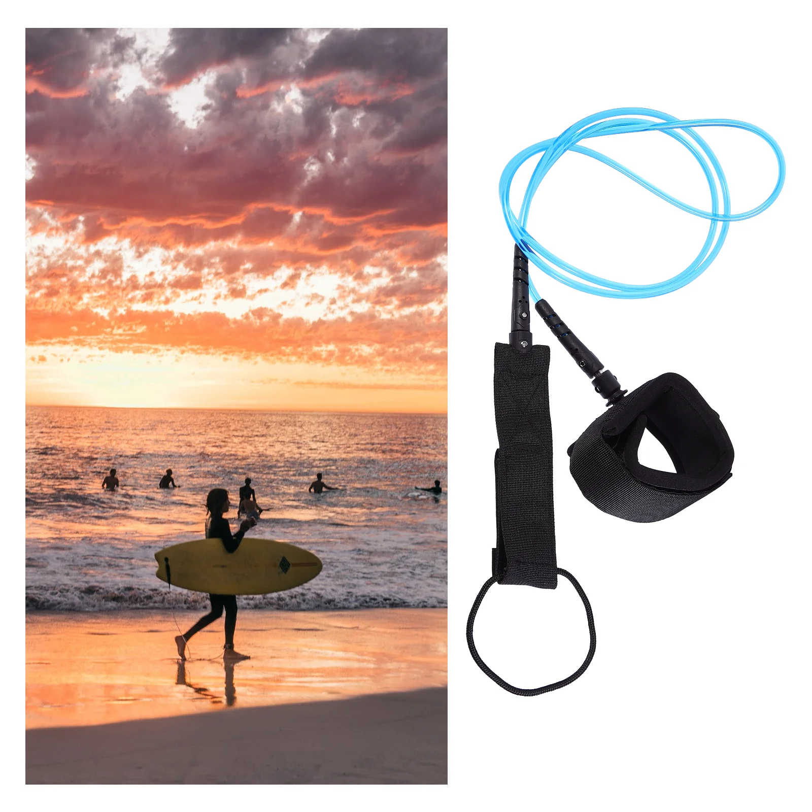 

1pc TPU Surfing Foot Rope Yacht Diving Safety Rope Paddle Rope Oar Leash