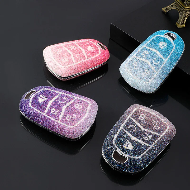 

2022 New TPU Rhinestone Car Key Cover Is Suitable For Cadillac Series SRX XTS CTS XT5 CT6 ATS Key Case Keychain Auto Parts