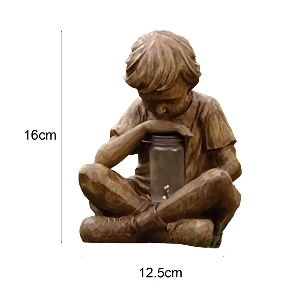 

Boy Statue Realistic Looking Wear Resistant Resin Little Boy Statue Decor for Gift