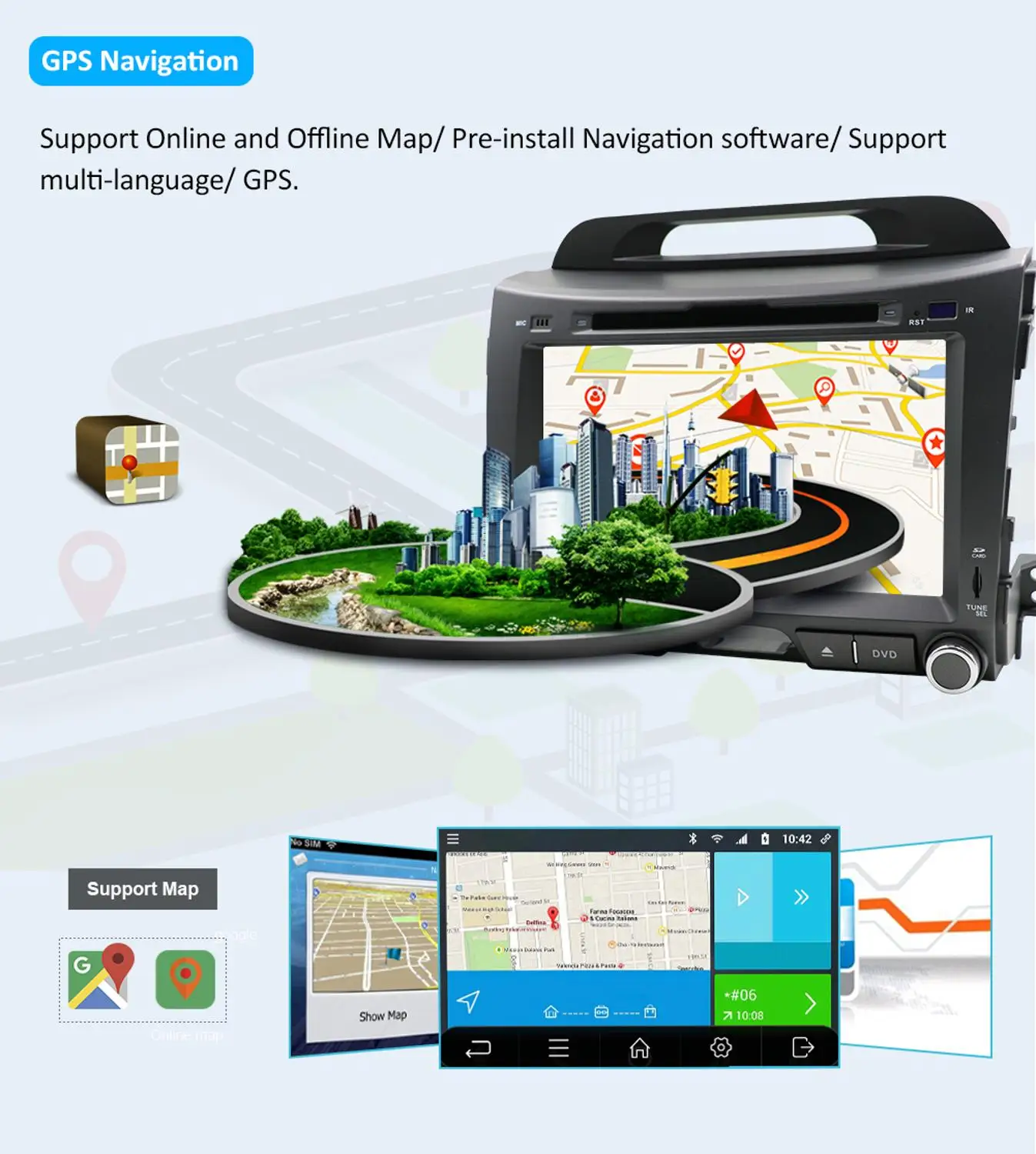 Автомагнитола на android 10 0 мультимедийный проигрыватель с Wi Fi bluetooth rds для kia sportage 2011