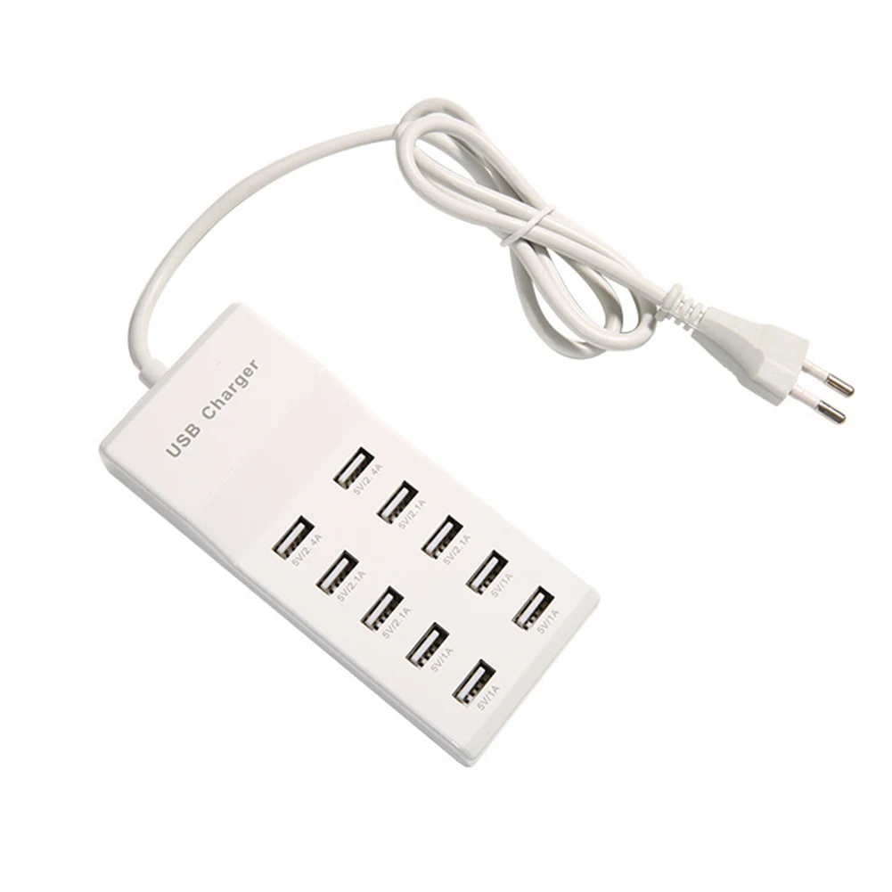 

10 Port US EU UK Plug Multiple Wall USB Charger Smart Adapter Mobile Phone Tablet Charging Device For iPhone Samsung