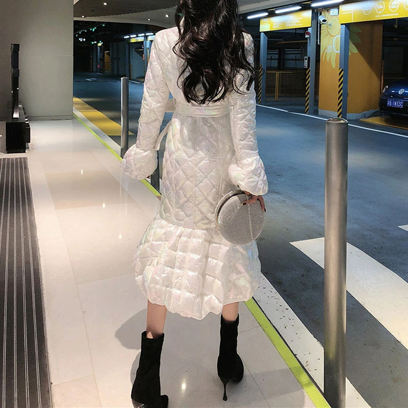 Осеннее Элегантное длинное зимнее пальто для женщин тонкая плотная одежда из