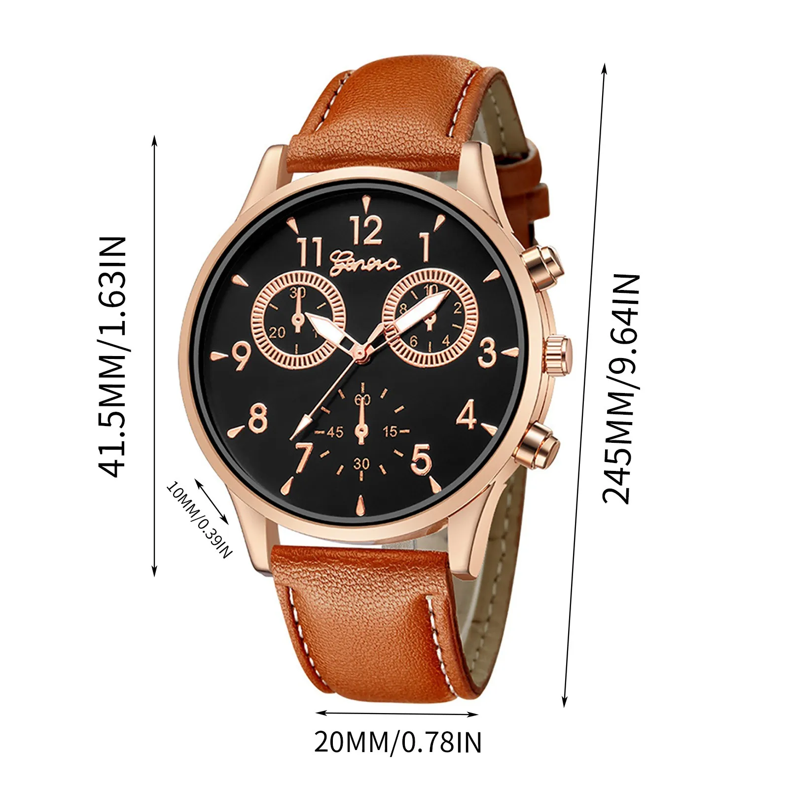 Модные повседневные мужские часы с ремешком для отдыха тремя петлями и шестью