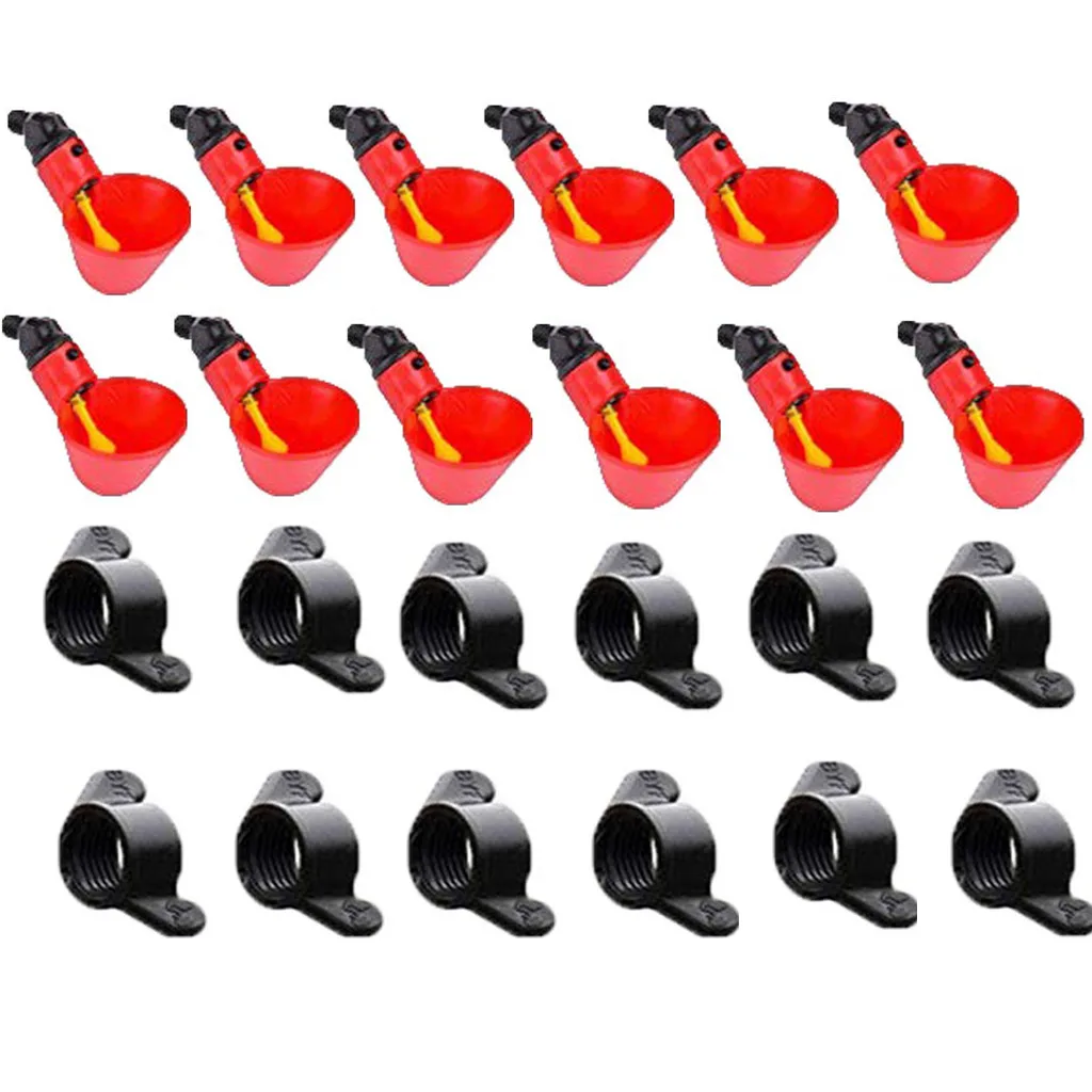 

12Pcs Chicken Hanging Cup Drinking Fountains Birds Water Bowl Drinker Cups for Backyard Chicken Flock Automatic Poultry Watering
