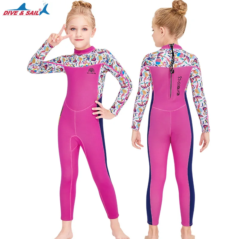 

Spring Wetsuit Kids 2.5mm Neoprene Suit Diving Suit Full Suits Girl Boy Thermal One Piece Swimsuit Kids Scuba Wet Suit Toddlers
