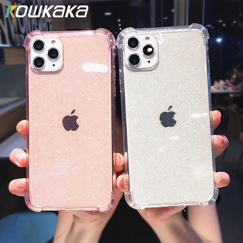 

Luxury Glitter Colorful Clear Phone Case For iPhone 11 Pro Max 12 Mini X XR XS Max 6 6s 7 8 Plus Sparkly Airbag Popular Shell