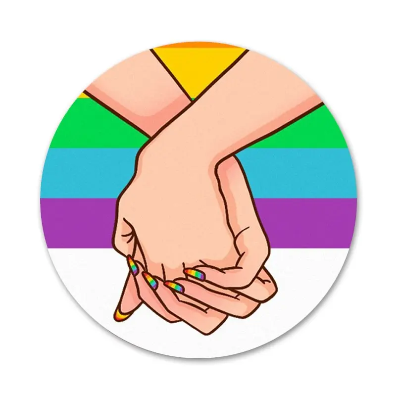 Гей лесбиянок ЛГБТ Радужный Флаг гордость искусство Значки Металлические для