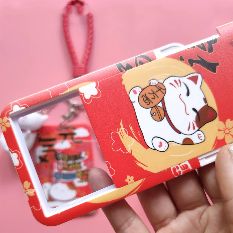 Счастливый фигурка кошки на удачу Для женщин ID Кредитная Держатель для карт