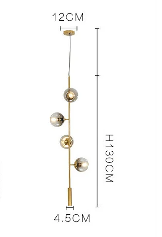 Современная люстра из выдувного стекла, длинная подвесная люстра для дома deco, золотой стеклянный шар, Волшебная фасоль, светильник plafonnier - Цвет корпуса: Синий