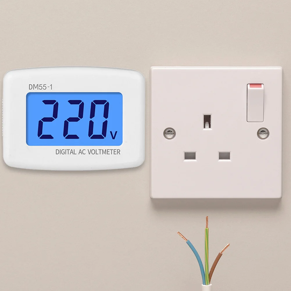 Цифровой вольтметр с вилкой Стандарта ЕС США измеритель напряжения розетка
