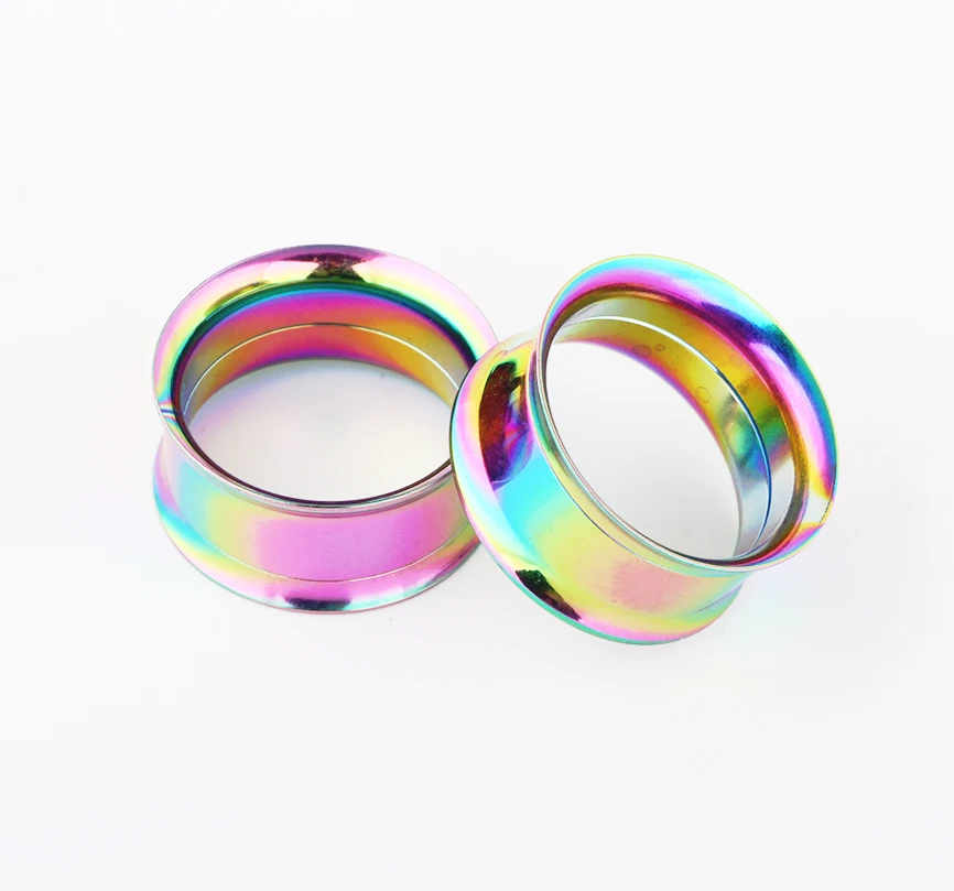 JUNLOWPY стальные радужные ранцы для ушей растягиватели мужчин и женщин винтовые