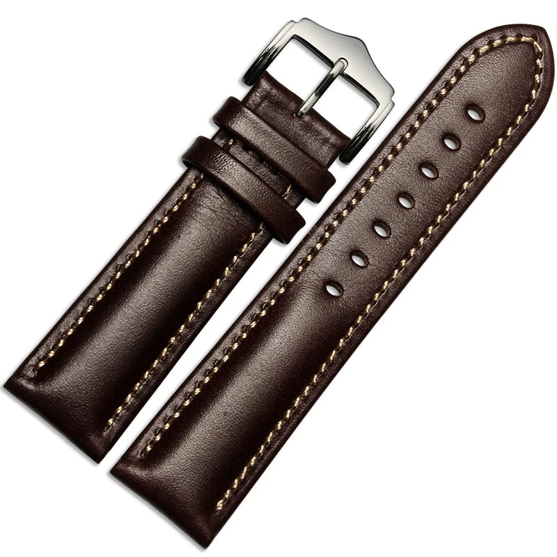 

High quality leather bracelet hand strap suitable for Omega Rossini Rolex Water Ghost wristband 18mm 20mm 21mm 22mm watch chain