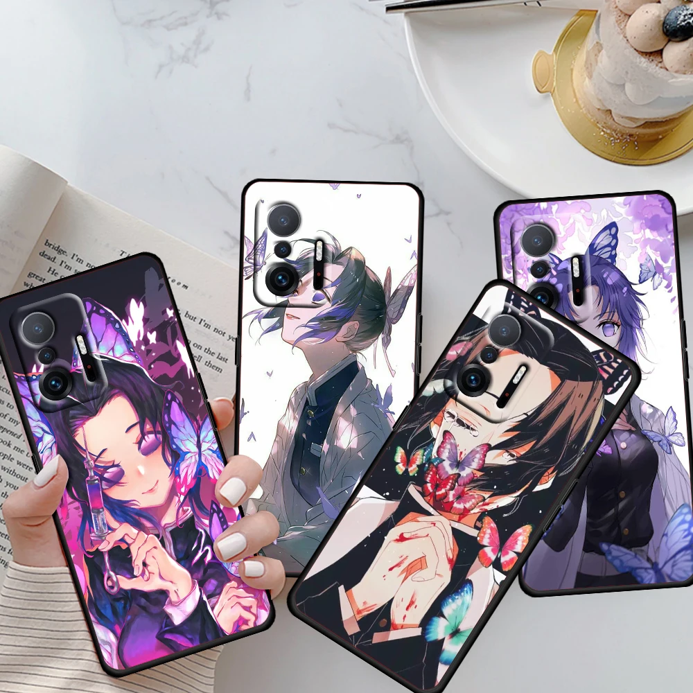 

Kochou Shinobu Demon Slayer For Xiaomi Mi 11 10 Ultra 11T 10T Note 10 Lite 11i 10i 10S 5G Soft Black Phone Case Cover Shell