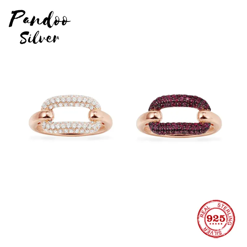 Модные очаровательные посеребренные копии 1:1 белая цепочка бордовое кольцо с