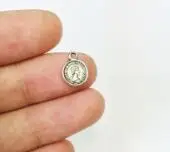 burnished silver Eruifa Популярные 8 мм Висячие монеты 30 шт. в сумке ожерелье, серьги браслет ювелирные изделия DIY ручной работы 2 цвета - Окраска металла: burnished silver