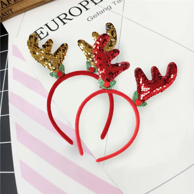 Горячая Рождественская повязка на голову Санта Рождественские вечерние