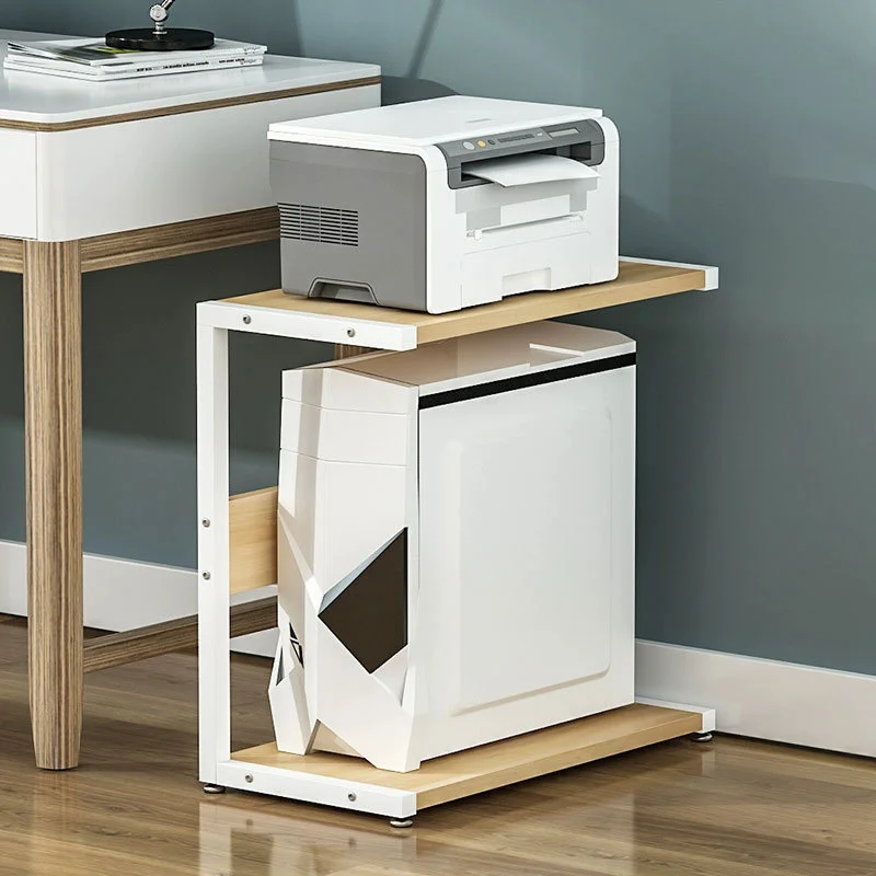 

1 Pcs Computer Mainframe Storage Shelf Multi Layer Household Desktop Office Rack Printer Metal Plank