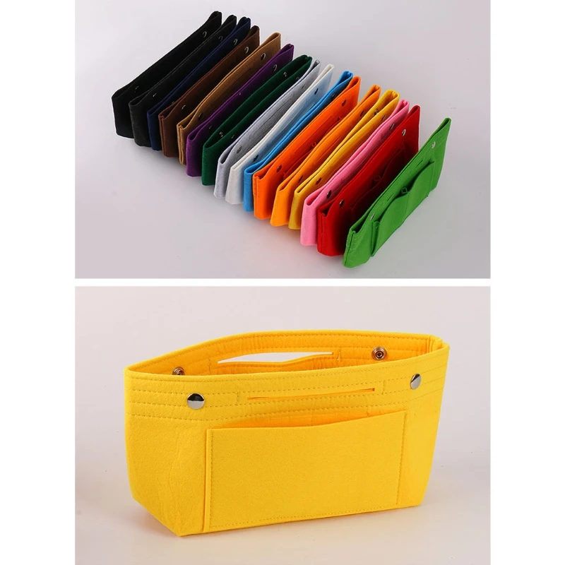 

Portable Felt Purse Handbag Large Organizer Bag Multi Pocket Insert Bags