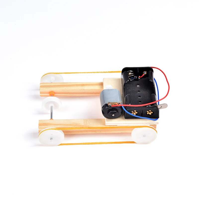 SZ Паровая модель игрушки Diy Электрический шкив четырехколесный привод