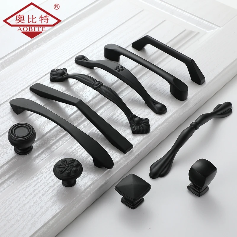 

AOBT Zinc Alloy Matte Black 128mm Cabinet Handles American Kitchen Cupboard Door Pulls Furniture Drawer Knobs Handle Hardware