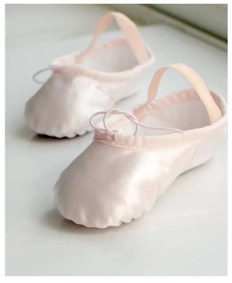 Профессиональные пуанты для балета Женская атласная балетная обувь с лентами