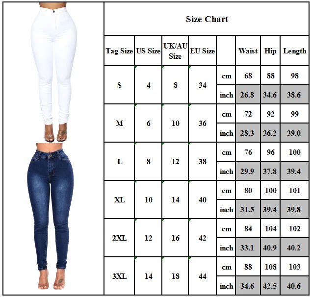 

Ladies Slim Pencil Leggings Pants Stretchy Skinny Jeans