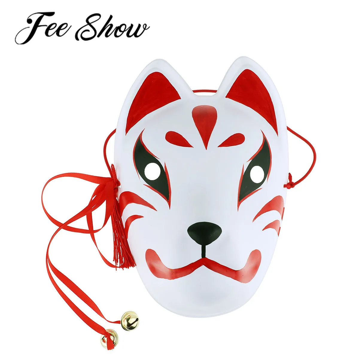 Японская Маска лисы с кисточками ПВХ Маски Аниме Косплей костюмы Аксессуары для ролевых игр искусственная