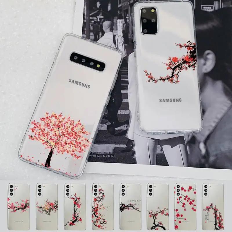 

Chinese style Plum blossom Phone Case For Samsung A 10 20 30 50s 70 51 52 71 4g 12 31 21 31 S 20 21 plus Ultra