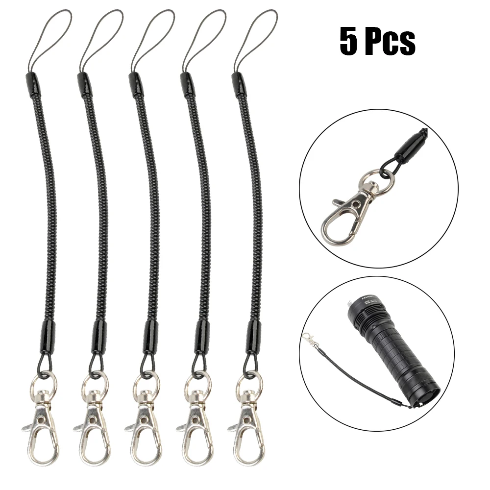 5 шт./лот пружинный спиральный ремень для фонарика пластиковая цепочка ключей