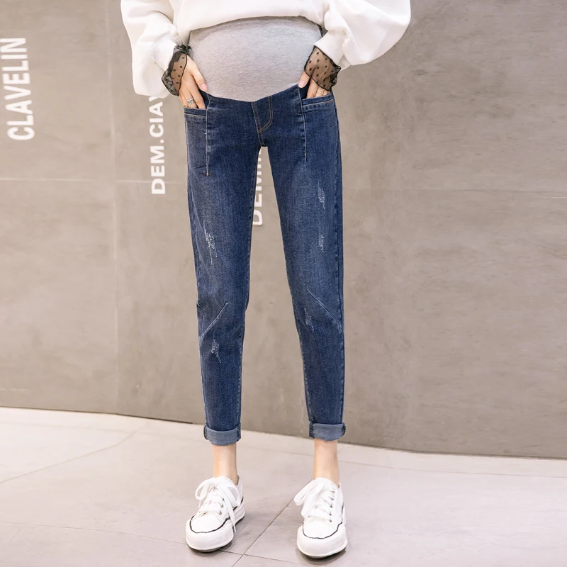 Maternity Jeans Summer Things For Pregnant High Waist Capri-pants Mother Wear Ankle-length Pants Clothes NK0181 | Мать и ребенок