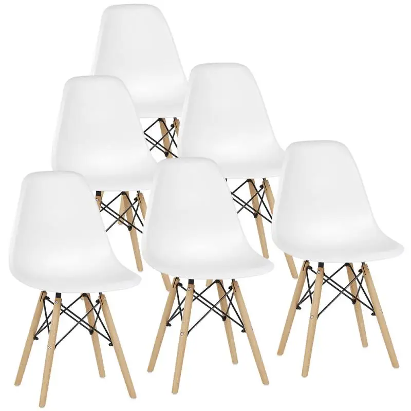 

6 шт./компл. обеденный стул Скандинавский дизайн кофейные стулья с подушками из массива дерева стол стулья для кухни столовой HWC