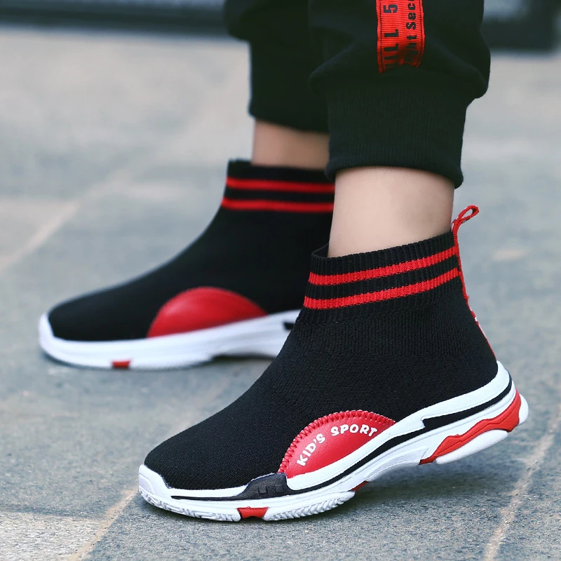 Children Shoes Comfortable Mesh Kids Sneakers Light Socks Child Sports High Top Flying Woven Toddlers Boys Girls | Детская одежда и