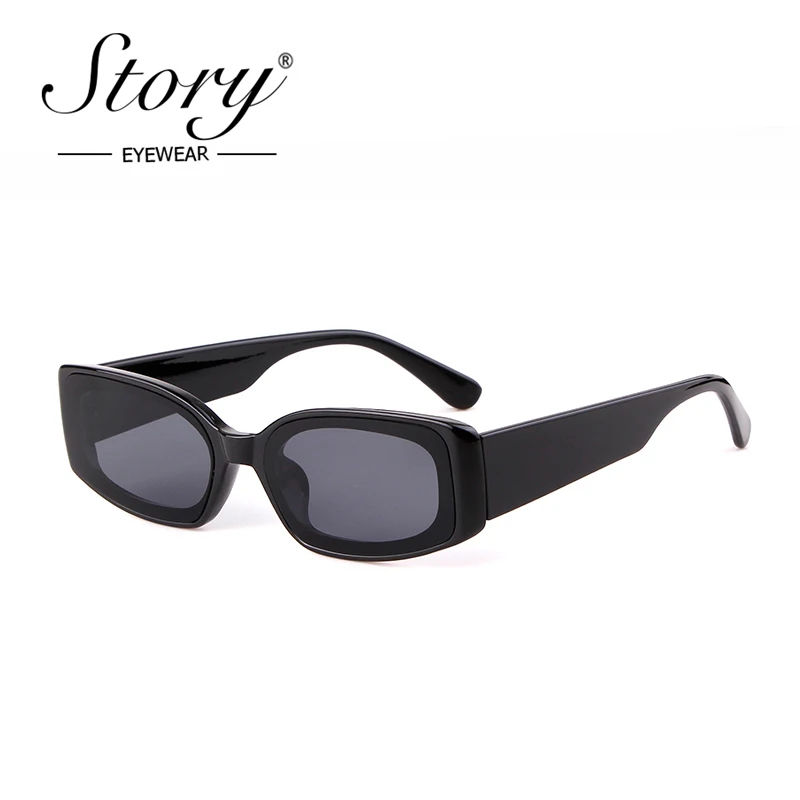 Женские/мужские солнцезащитные очки в прямоугольной оправе из поликарбоната