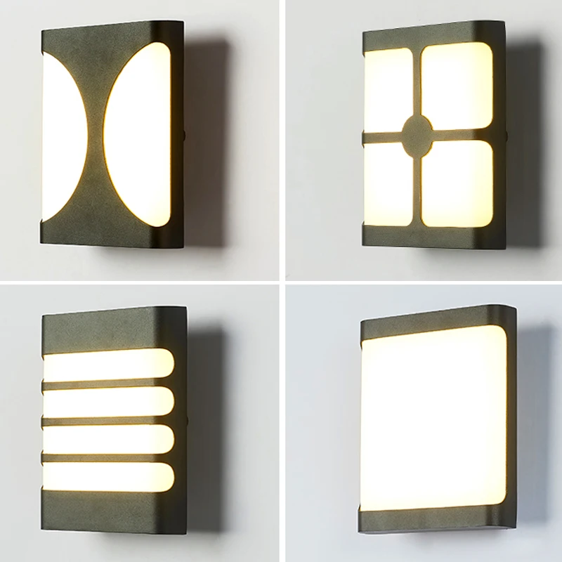 

СВЕТОДИОДНЫЙ Уличный настенный светильник, водонепроницаемая алюминиевая лампа для сада, двора, коридора, балкона, IP65, 220 В переменного тока, 12 Вт