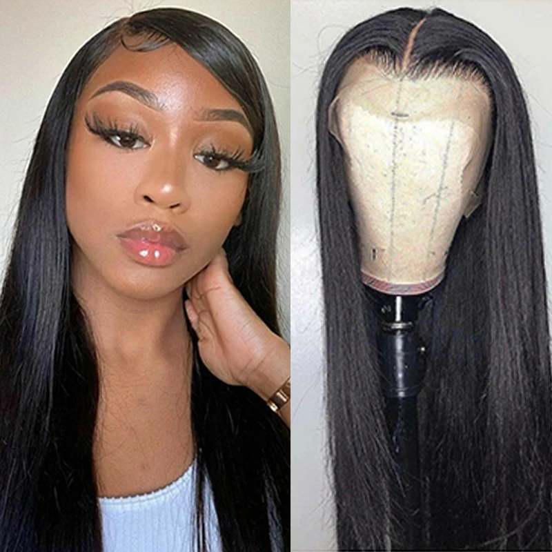 13x4 Straight Lace Front Human Hair Wigs For Black Women Brazilian Remy Hair Pre Plucked Lace Wig