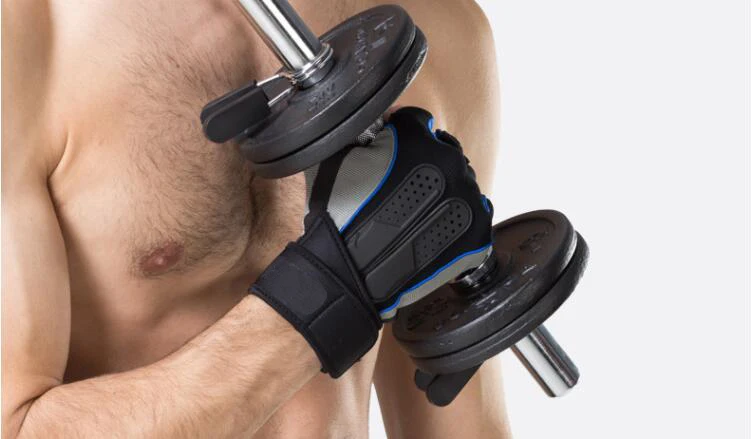 Спортивные перчатки для тренажерного зала дышащие с открытыми пальцами тяжелой