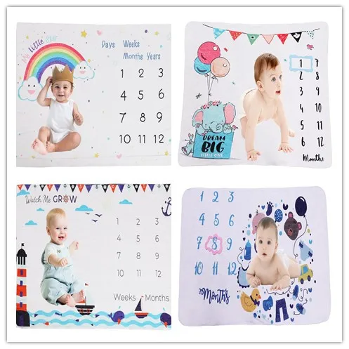 Baby Photo Blanket Hundred Days Full Moon Milestone Photography Blanket Flannel Blanket Background Blanket Newborn Moon Pattern full moon