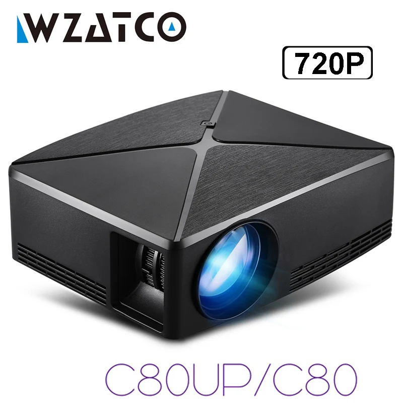 Портативный светодиодный проектор WZATCO C80 2200lm Android WIFI Pico mini HDMI домашний кинотеатр с
