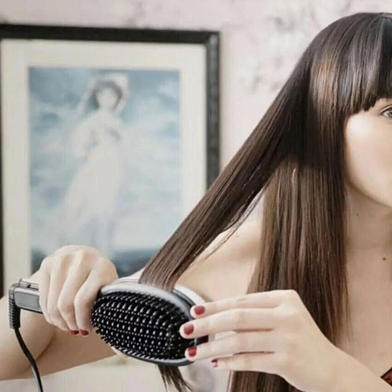 Керамическая щетка для укладки с прецизионным прессом прямая локон двойного