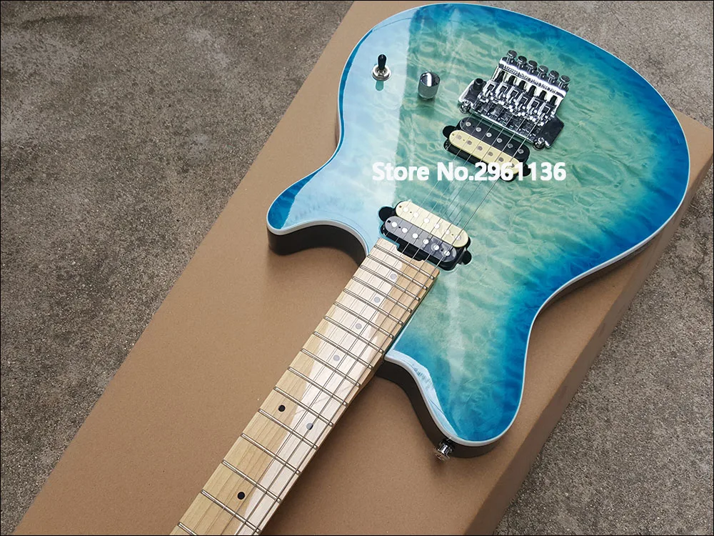 

Floyd- electric guitar,6 string olp electric guitar,Mahogany body With quilted maple Top,the sea of green,free shipping