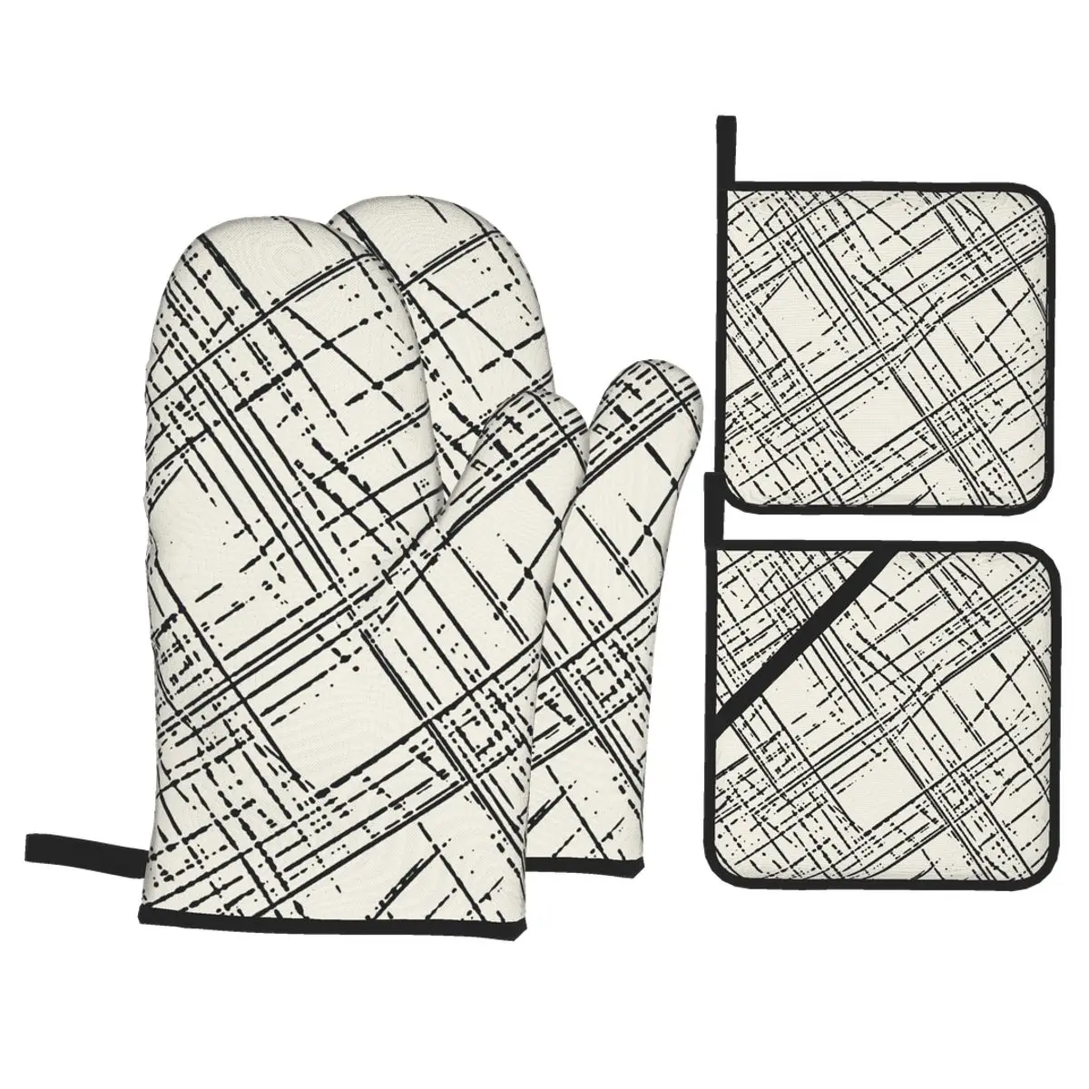 

Набор кухонных перчаток, монохромная изоляция, перчатки для микроволновки, выпечки, барбекю, духовки, 4 шт.