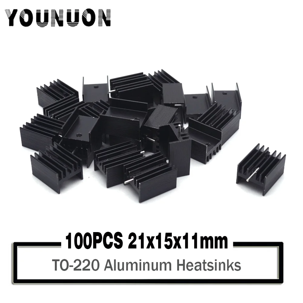 100 шт., радиатор для МОП-транзисторов, 21*15*11 мм TO-220 TO220