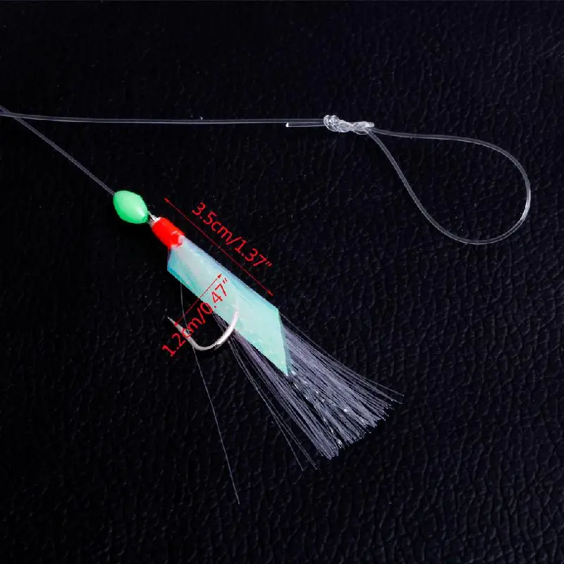 

5Pcs Fishing Lure Rigs Bait Jig Line Fake Crystal String 3/0# Barbed Hook Tackle 124F