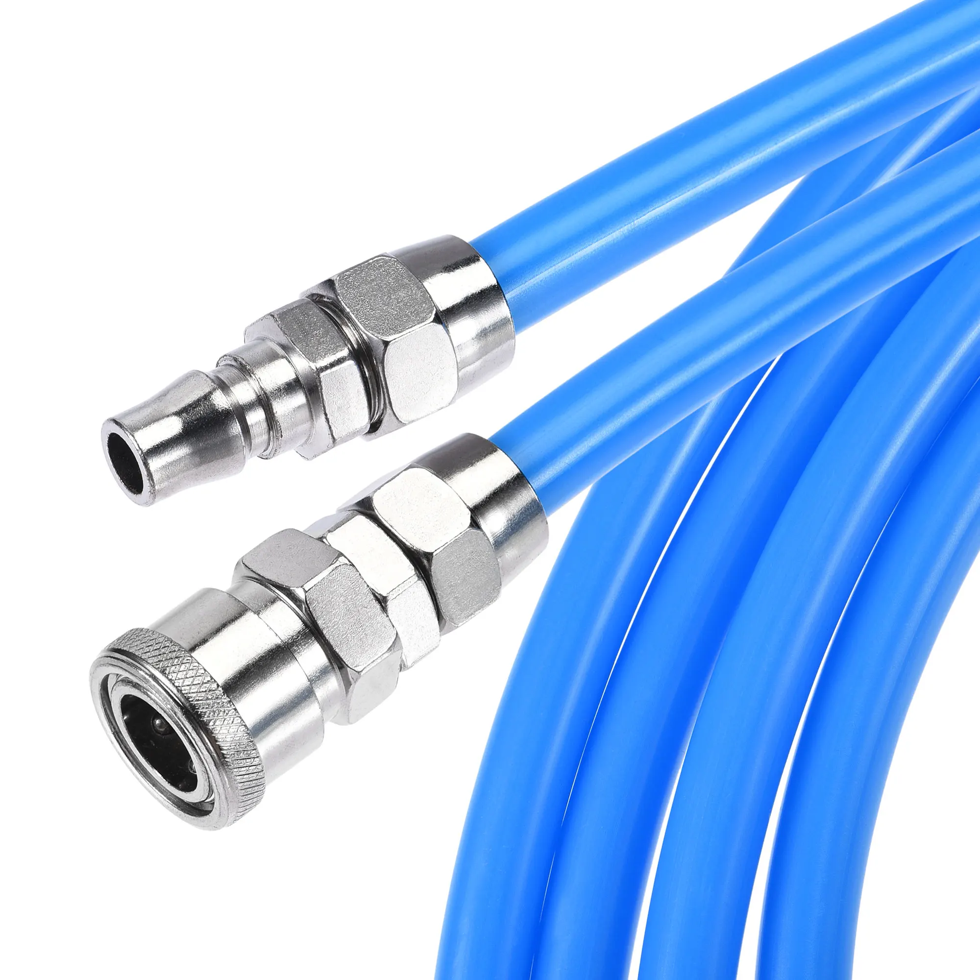 

Uxcell Pneumatic Air Hose 12mm OD 8mm ID 20M Length Blue with Quick Coupler