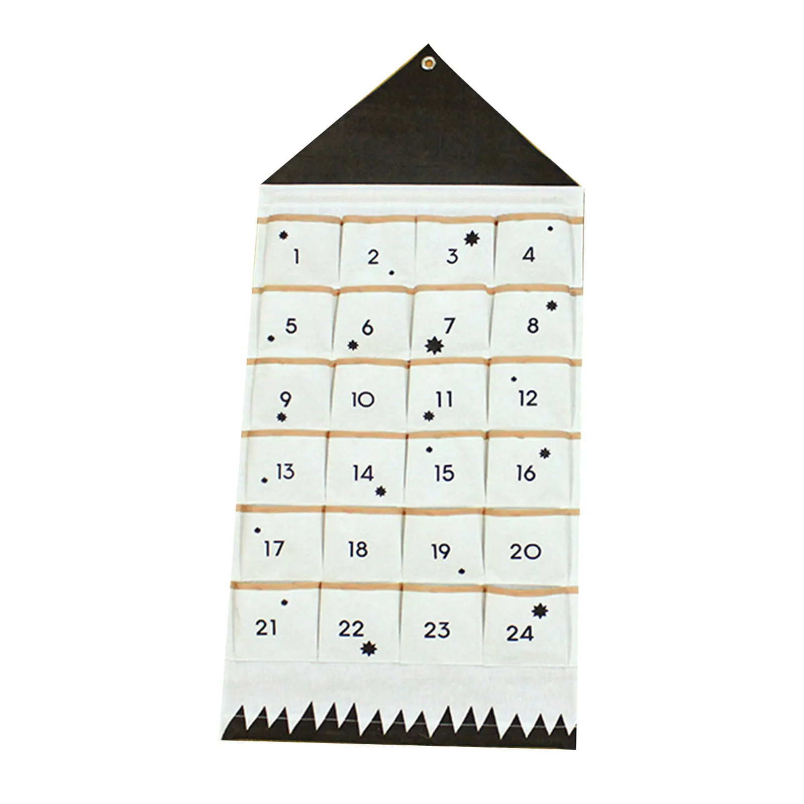 

24 Pockets Fabric Christmas Calendar To Hanging Xmas Ornaments Party Advent Drawstring Bags Embellishments Banner Pendant