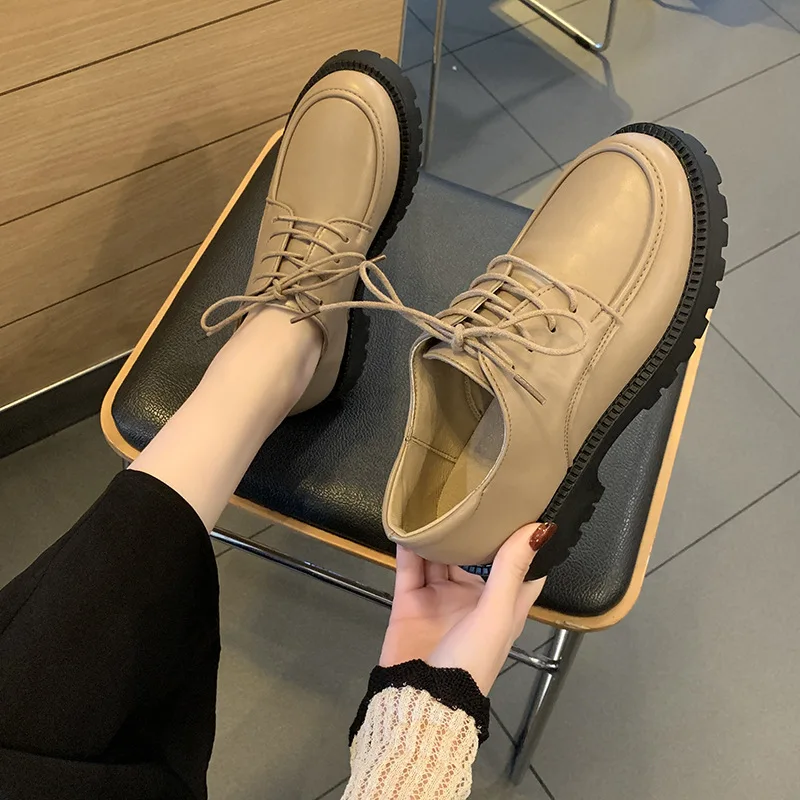 

Женские туфли-оксфорды из ПУ кожи, на среднем каблуке