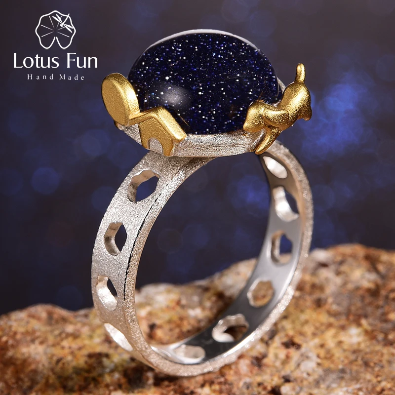 Женское вращающееся кольцо Lotus Fun изящное ювелирное изделие ручного изготовления