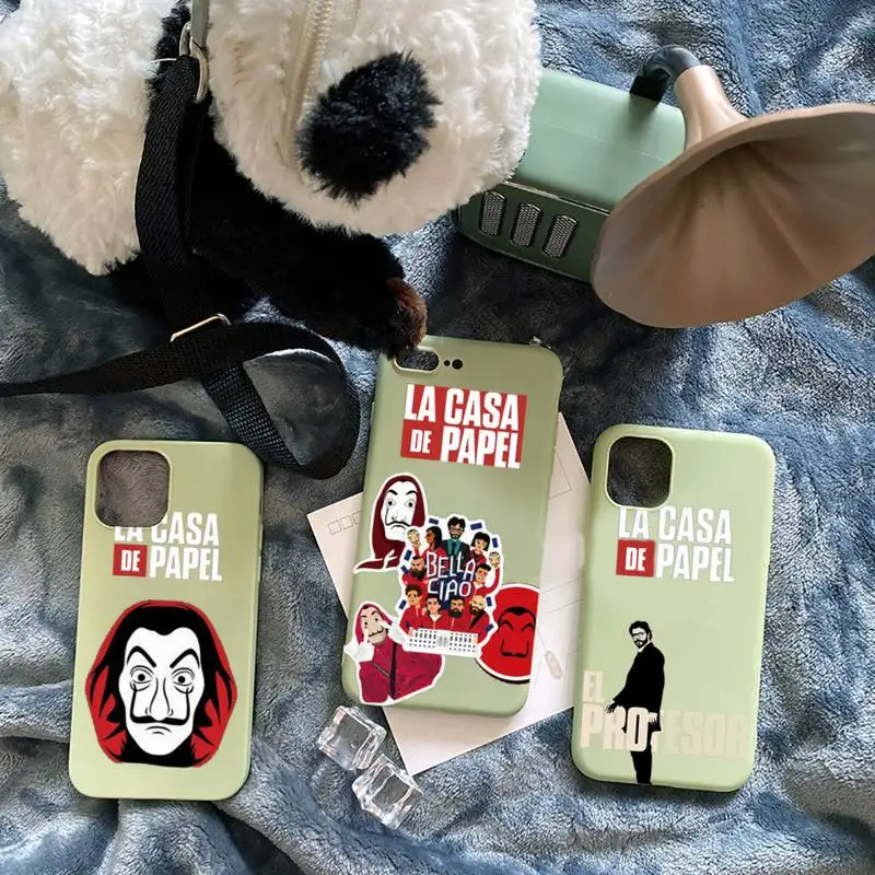 

la casa de papel TV series Phone Case Candy Color for iPhone 6 7 8 11 12 s mini pro X XS XR MAX Plus