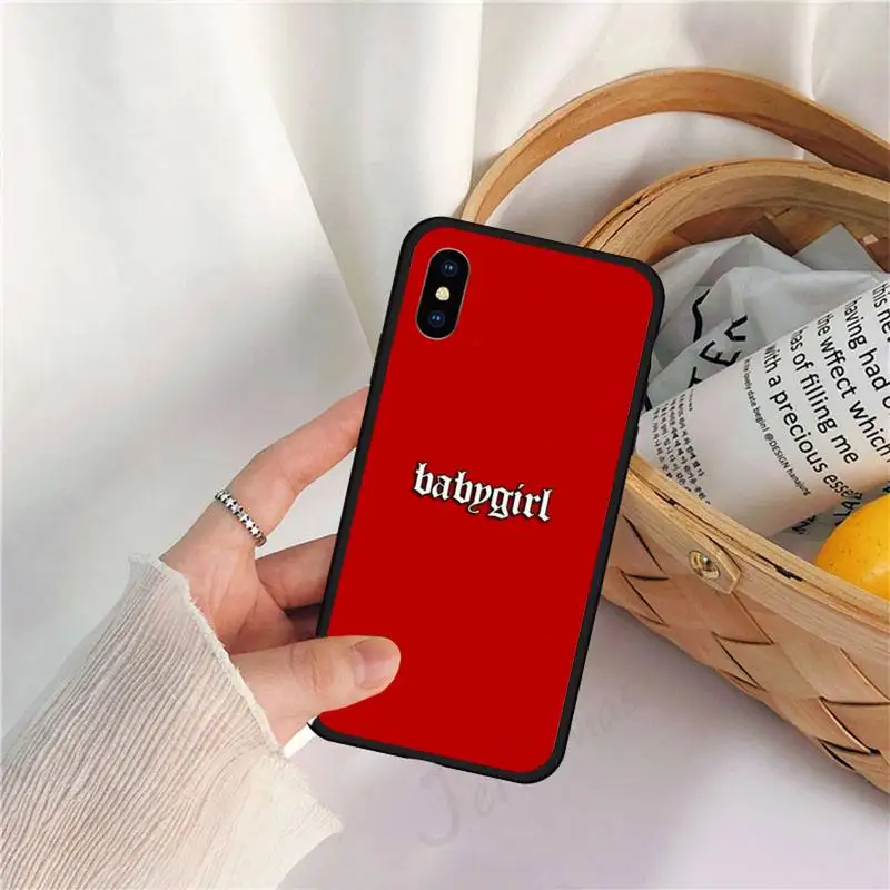

BABY Babe Babygirl letters Phone Case for iPhone 11 12 pro XS MAX 8 7 6 6S Plus X 5S SE 2020 XR