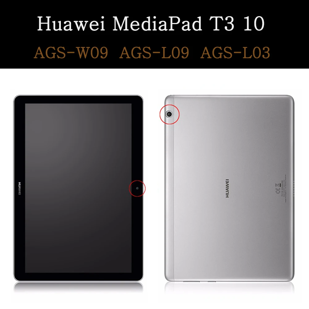 

Funda Huawei MediaPad T3 9.6 10 AGS-W09/L09/L03 Shockproof Tablet Case Stand Holder Flip Cover Slim Coque + Tempered Glass